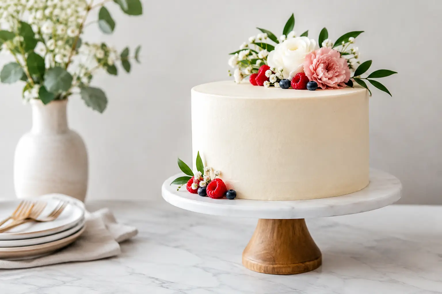 Minimalist cake decoration for celebrations